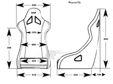 Unp Спортивное автокресло Форсаж XL , FIA  (красно-черное)