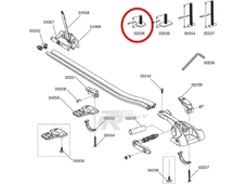 Thule Запчасть 50336 болт 35мм с закладной шляпкой 20*20 мм (Thule велокрепление 591,598,532,599)